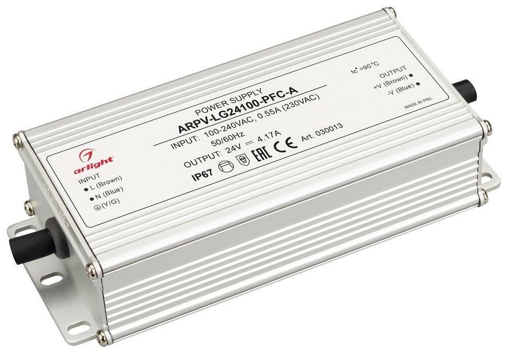 Блок питания ARPV-LG24100-PFC-A (24V 4.17A 100W) (Arlight IP67 Металл 5 лет)