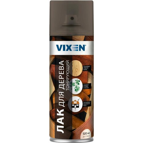 Vixen Лак для дерева тонирующий, орех, аэрозоль 520 мл VX91075