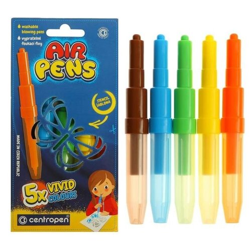 Фломастеры - блопены 5 цветов Centropen 1500/05 AirPens Vivid Colours