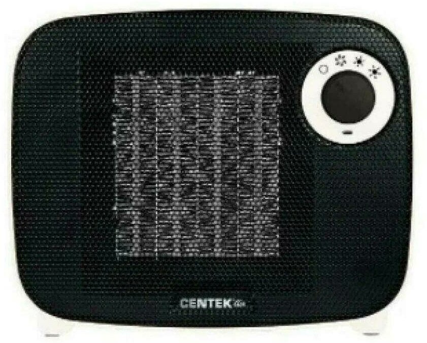 Тепловентилятор Centek CT-6023, керамический, настольный, 1500 Вт, 15 м2, серый