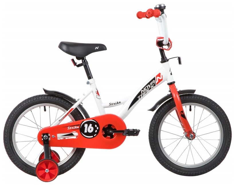 Детский велосипед Novatrack Strike 16 (2020) белый/красный (требует финальной сборки)