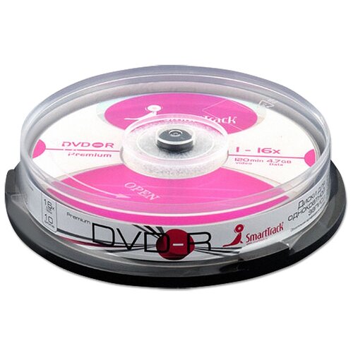 фото Диск smarttrack dvd-r 4,7gb 16x cake, упаковка 10 штук