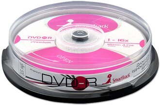 Диск SmartTrack DVD- R 4,7Gb 16x cake, упаковка 10 штук