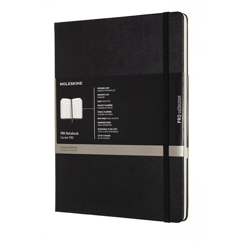 Блокнот Moleskine PROFESSIONAL PROPFNTB4HBK Xlarge, 190х250 мм, 192 страницы, твердая обложка, черный