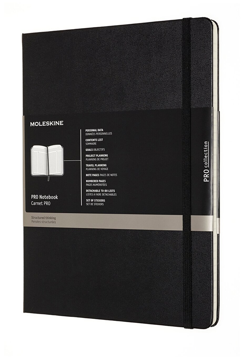 Блокнот Moleskine PROFESSIONAL PROPFNTB4HBK Xlarge, 190х250 мм, 192 страницы, твердая обложка, черный