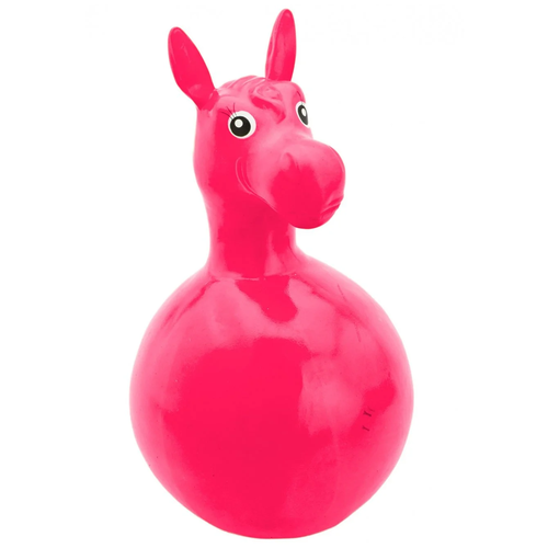 надувная лошадка попрыгун музыкальная зеленая детский прыгунок попрыгун для детей Мяч-попрыгун BRADEX Лошадка, 45 см, розовый