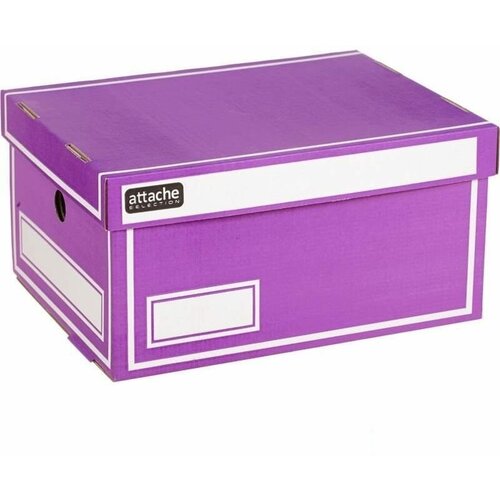 Короб архивный Attache (240x160x320мм, со съемной крышкой, переплетный картон) фиолетовый, 25шт. короб архивный attache 240x160x320мм со съемной крышкой переплетный картон фиолетовый 25шт