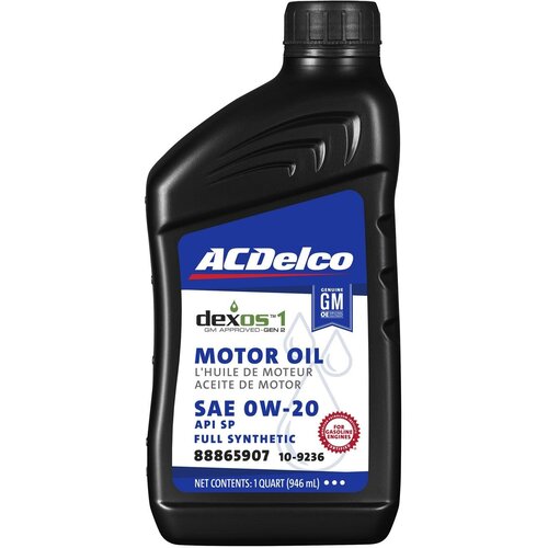 Синтетическое моторное масло ACDelco 0W-20 Dexos1 GEN2 Full Synthetic (946 мл)