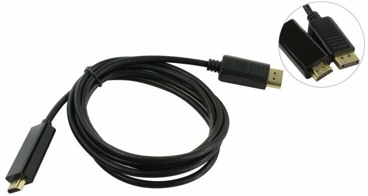 Кабель-переходник VCOM DisplayPort M/HDMI M, 4K, 60Hz, 1.8m - фото №1