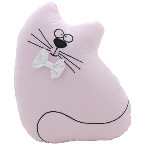 фото Подушка-бортик "котик розовый с белым бантиком", 35*30 см, 100% хлопок childrens textiles