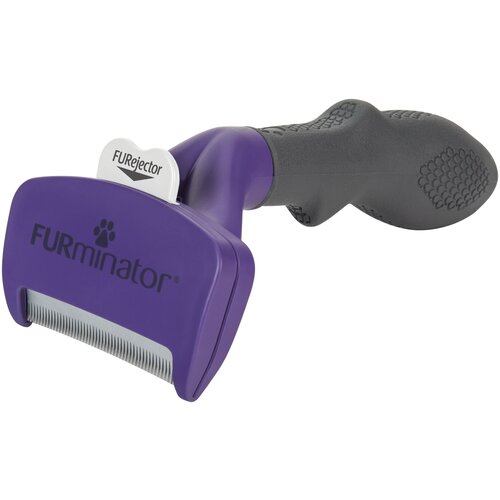 Щетка-триммер фурминатор FURminator M/L для больших кошек короткошерстных пород, фиолетовый/серый фурминатор furminator xs для миниатюрных собак с короткой шерстью