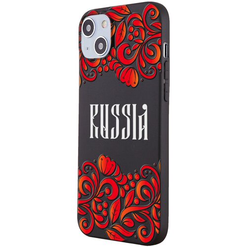 Силиконовый чехол Mcover для Apple iPhone 14 Plus с рисунком Russia орнамент силиконовый чехол mcover для apple iphone 7 с рисунком russia орнамент