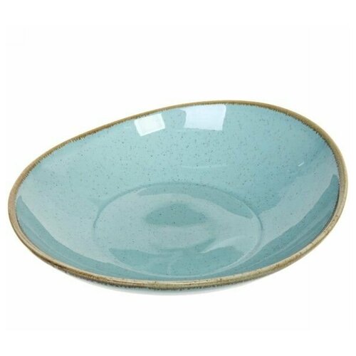 Тарелка керамическая 22*19,5*5 см для дома праздника десертная красивая посуда керамика сервировка для стола салатник