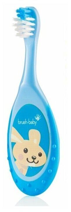 Brush-Baby FlossBrush зубная щетка, 0-3 года, голубая