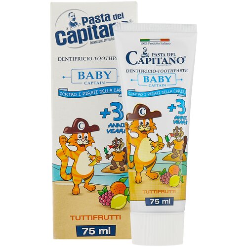 Зубная паста Pasta del Capitano Baby Tutti Frutti Детская зубная паста со вкусом Тутти Фрутти, 75 мл