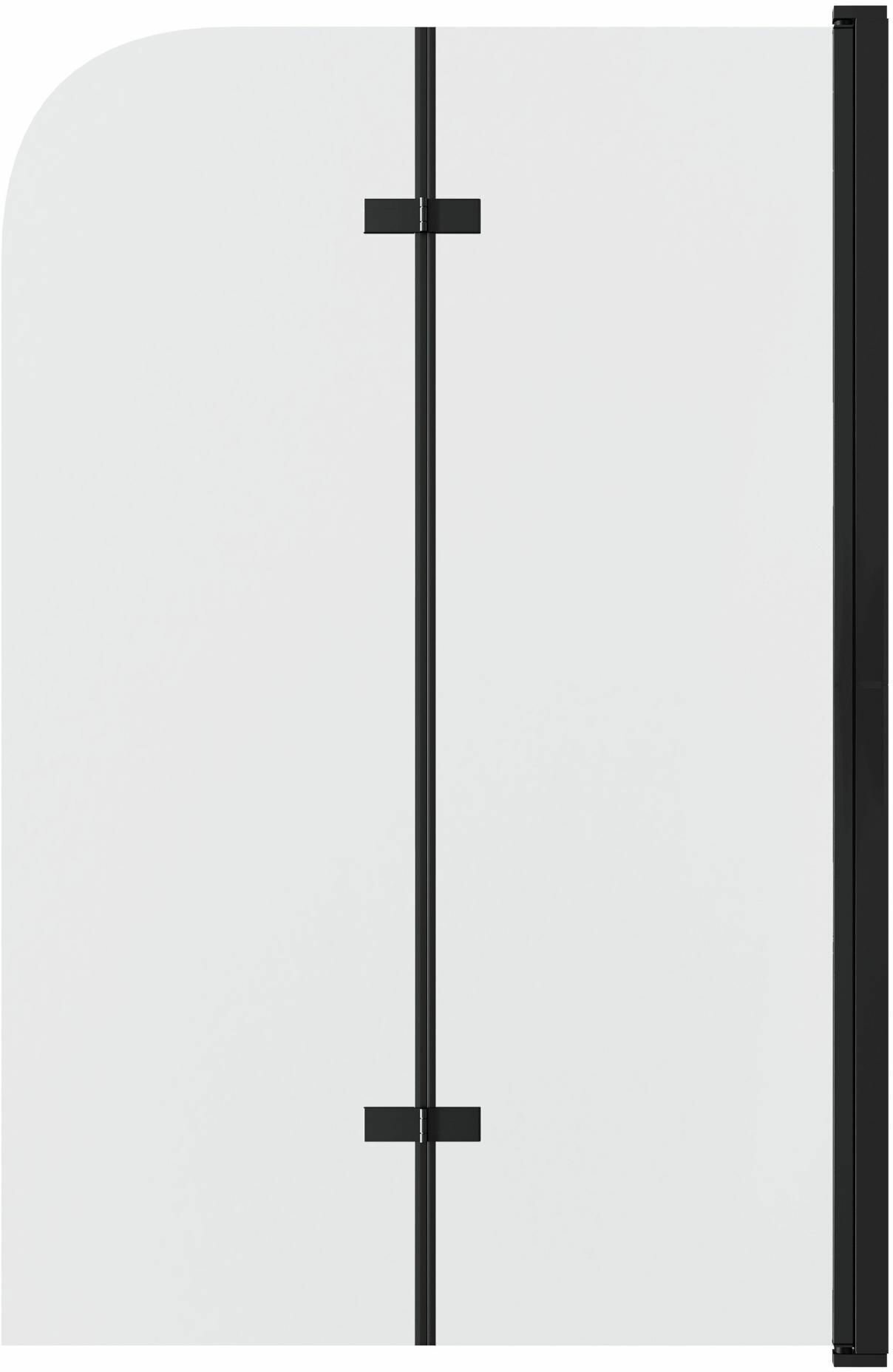 Шторка для ванны Grossman GR-106/110 BLACK (110х150) алюминиевый профиль, стекло прозрачное 6мм