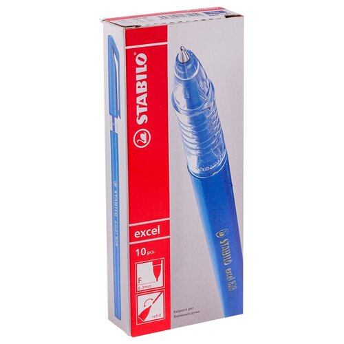 Купить STABILO Набор шариковых ручек Excel 828 0, 7 мм., синий цвет чернил, 10 шт.