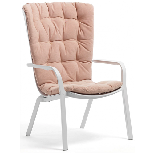Лаунж-кресло с подушкой Nardi Folio, белый, розовый