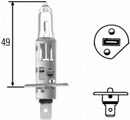 Лампа h1 12v 55w standart in 8gh002089-131 Hella 8GH002089-131 Case: 07090110. Daf: 1354858. Deutz-Fahr: 0.900.1268.0.