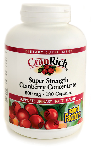 Капсулы Natural Factors CranRich Super Strength Cranberry Concentrate, 0.2 г, 500 мг, 180 шт.