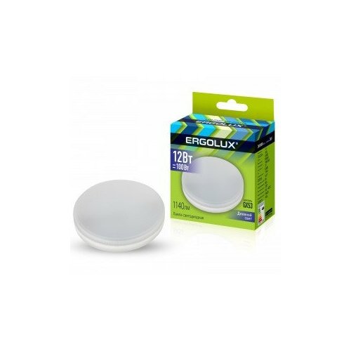 Светодиодная LED лампа Ergolux GX53 12W(1140lm) 6500K 6K матовая 74x28 LED-GX53-12W-GX53-6K (упаковка 12 штук)