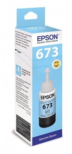 Чернила для EPSON оригинальные (Light Cyan), T6735, 70мл, подходят для L800 L805 L810 L850 L1800