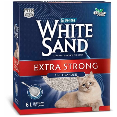 Наполнитель White Sand Экстра для кошачьего туалета, комкующийся без запаха 5,1кг 6л white sand комкующийся наполнитель не оставляющий следов с крупными гранулами коробка 5 1 кг