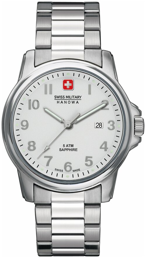 Наручные часы Swiss Military Hanowa, белый, серебряный
