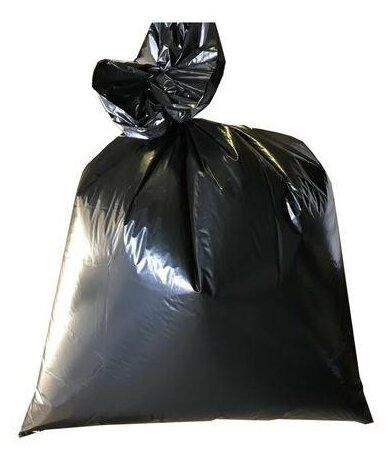 Мешки для мусора на 120 л черные (ПВД, 35 мкм, в упаковке 50 штук, 70х110 см) - фотография № 1