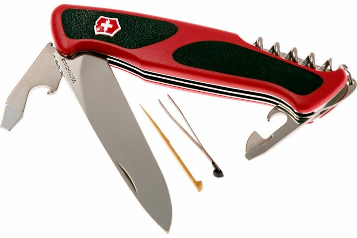 Нож перочинный Victorinox RangerGrip 68 (0.9553.C) 130мм 11функций красный/черный карт.коробка - фото №17