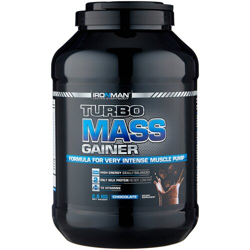 Гейнер IRONMAN Turbo Mass Gainer, 2800 г, шоколад гейнер ironman turbo mass gainer земляника 2 8кг х 3шт