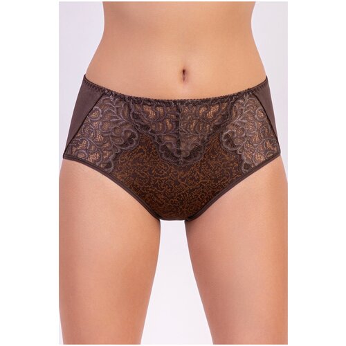 фото Milavitsa трусы слипы с высокой посадкой и кружевной вставкой спереди восторг, размер 114, миндаль в шоколаде