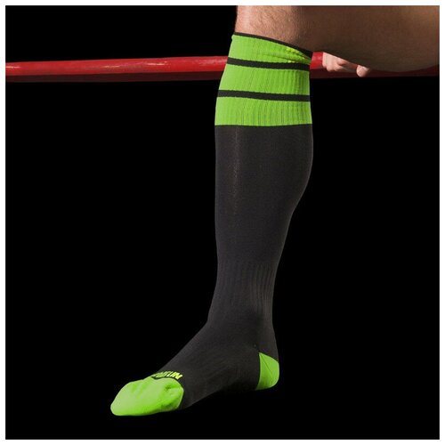 фото Носки - гетры "neon socks - black/neon green" / barcode berlin / черный / размер l