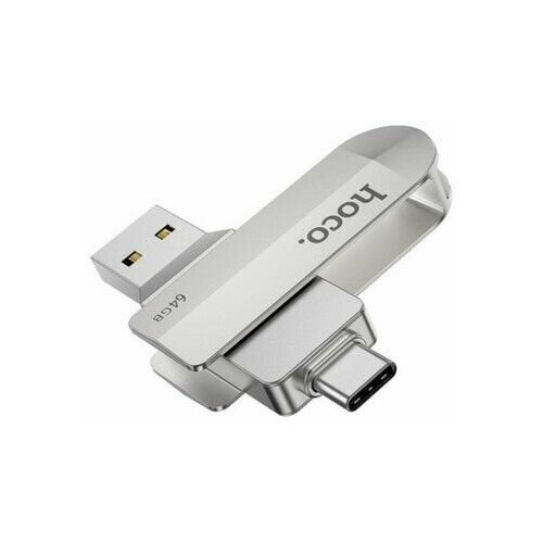 Флешка , 64 Гб, USB30, USB/Type-C, чт до 120 Мб/с, зап до 30 Мб/с, металл