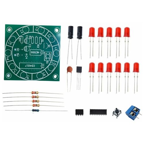 фото Набор для самостоятельной сборки и пайки (конструктор) "колесо фортуны" на микросхемах cd4017 и ne555 (н) 9v