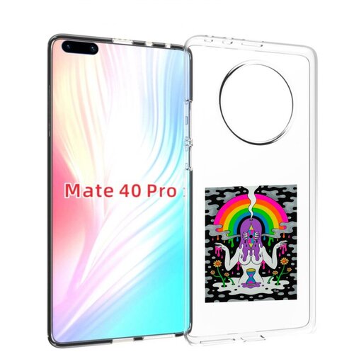 Чехол MyPads девушка с радугой абстракция женский для Huawei Mate 40 Pro (NOH-NX9) задняя-панель-накладка-бампер