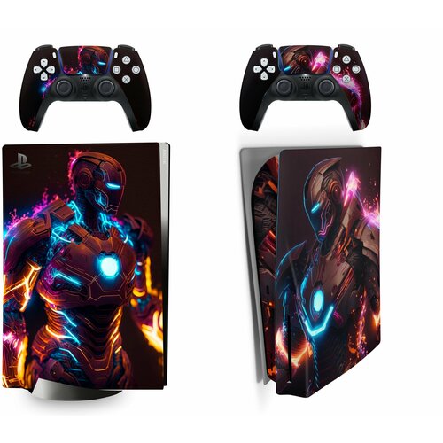 Набор наклеек Iron Man Neon на игровую консоль Sony PlayStation 5 Disc Edition 81000₽