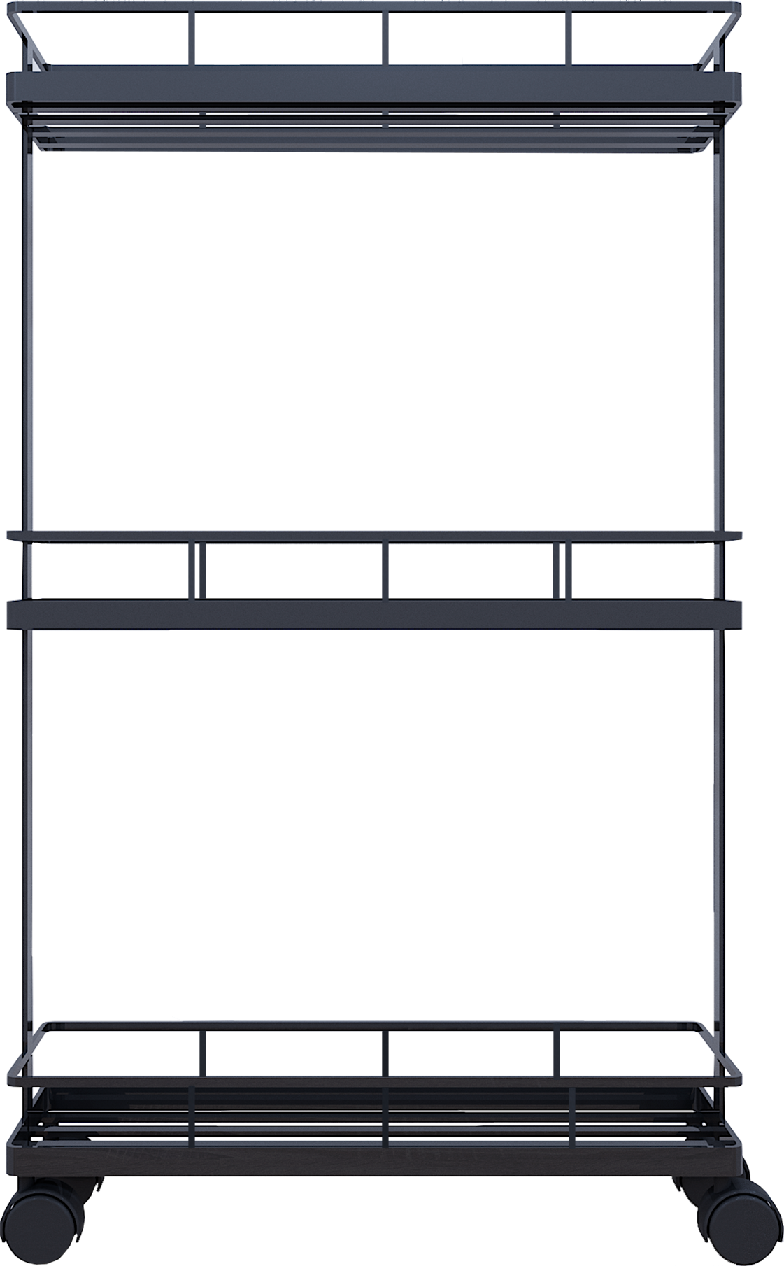 Стеллаж для ванной комнаты на колёсах Март 39x12x66 см цвет чёрный