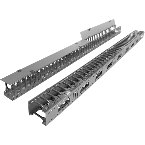 Вертикальные органайзеры с пластиковыми пальцами 149 мм, 42U, для шкафов Business шириной 800 мм, 2 шт, черные
