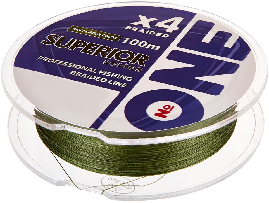 Плетеный шнур Number ONE Superior 4X-100 Navy-Green 020mm