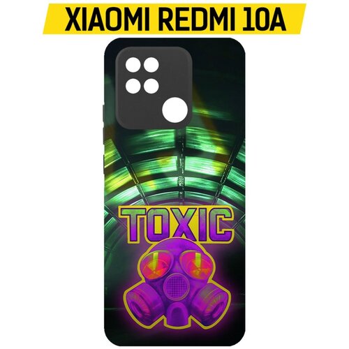 Чехол-накладка Krutoff Soft Case Cтандофф 2 (Standoff 2) - Стикер Toxic для Xiaomi Redmi 10A черный