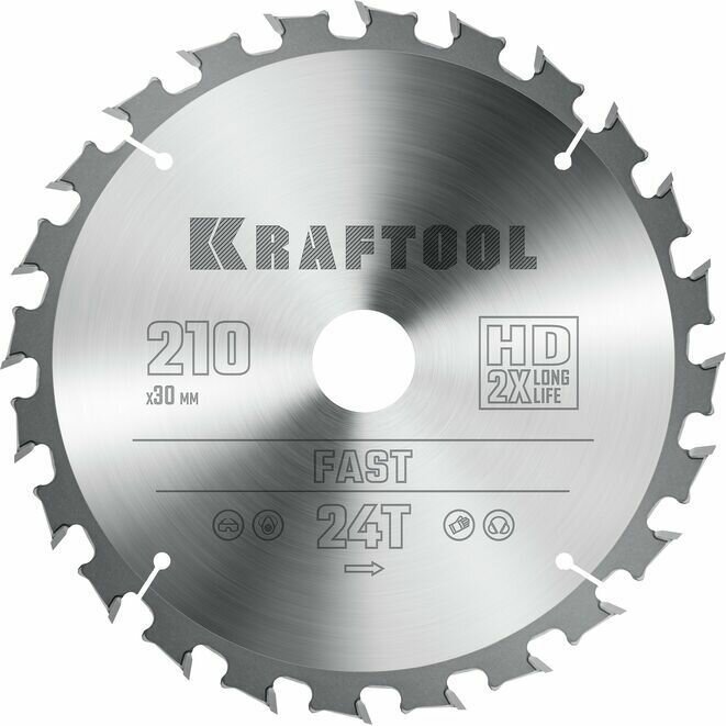 Диск пильный по дереву Fast KRAFTOOL 210х30мм 24Т