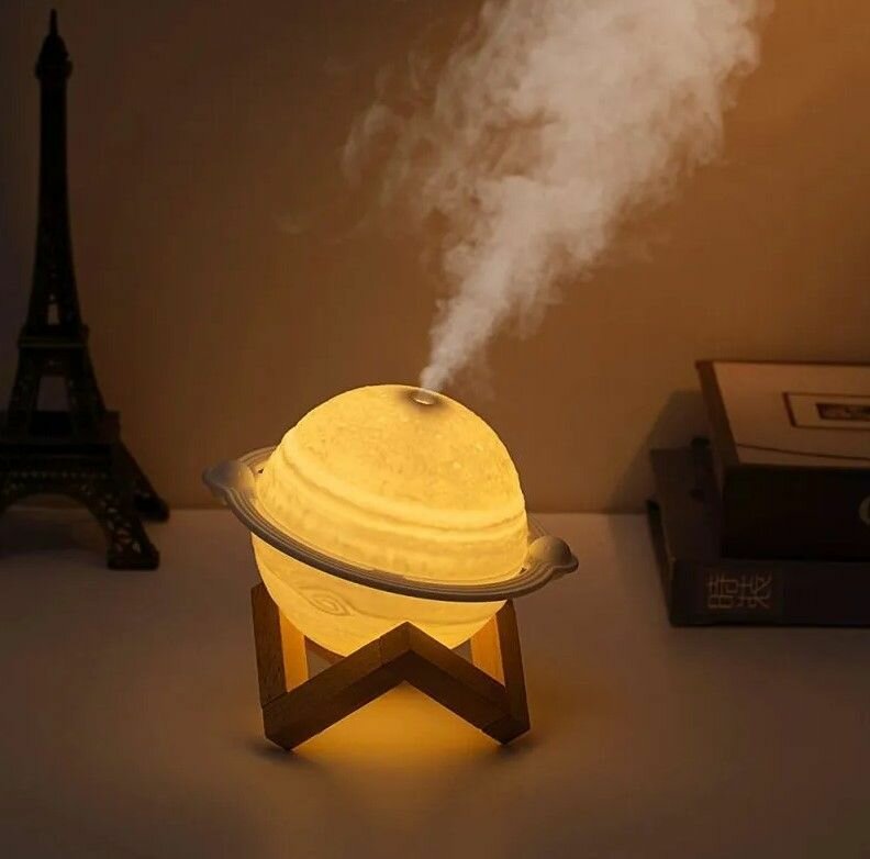 Увлажнитель воздуха ночник Юпитер / Светодиодный 3D светильник в форме планеты на подставке - фотография № 8