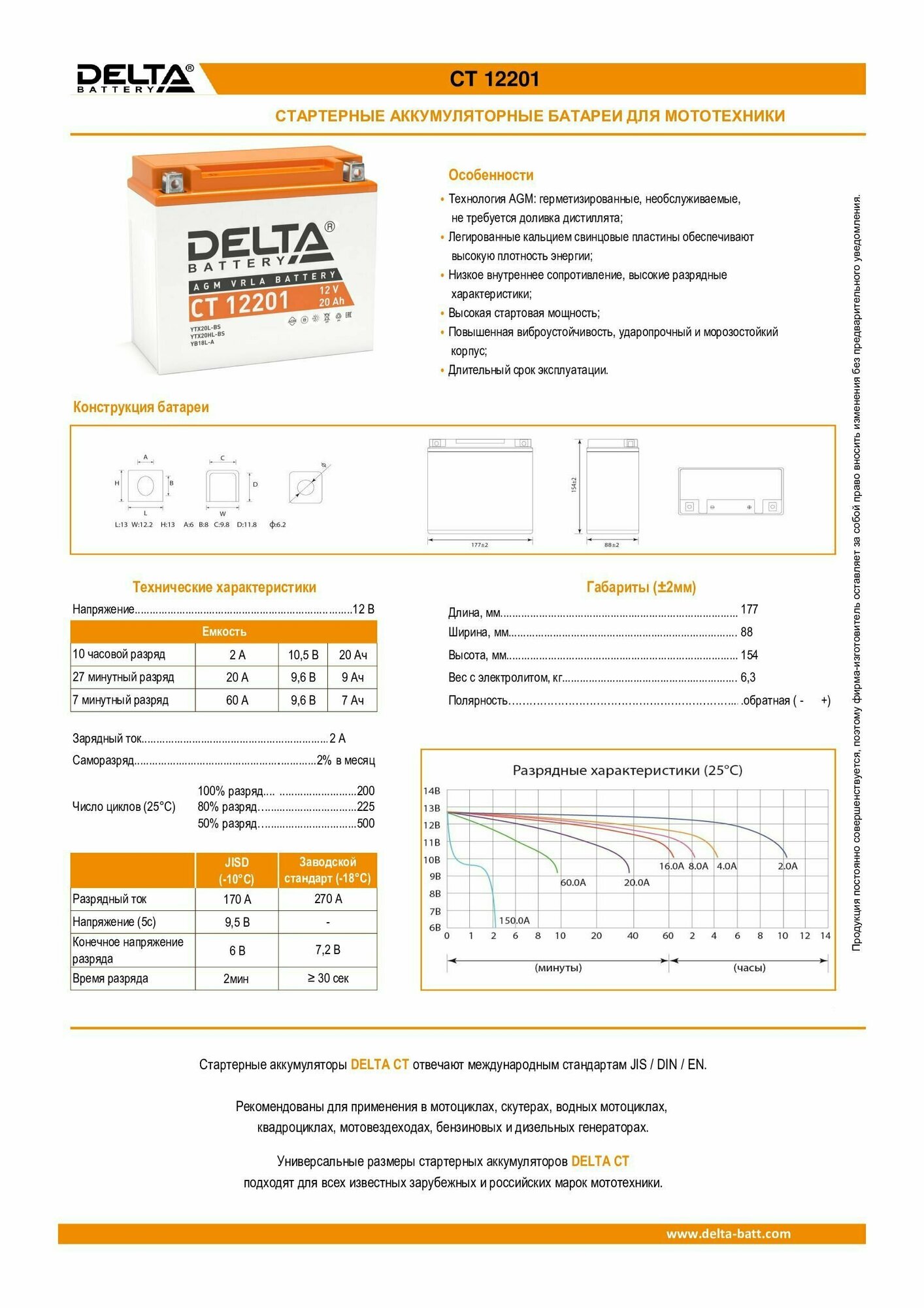 Аккумуляторная батарея DELTA - фото №11