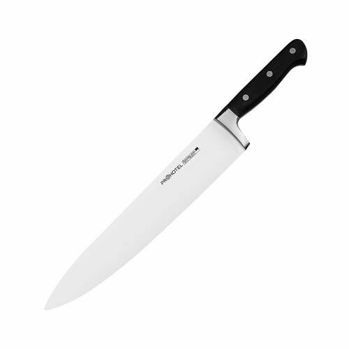 Нож поварской "Проотель", сталь нерж, пластик, длина 440/300, ширина 55мм, черный, металлич.