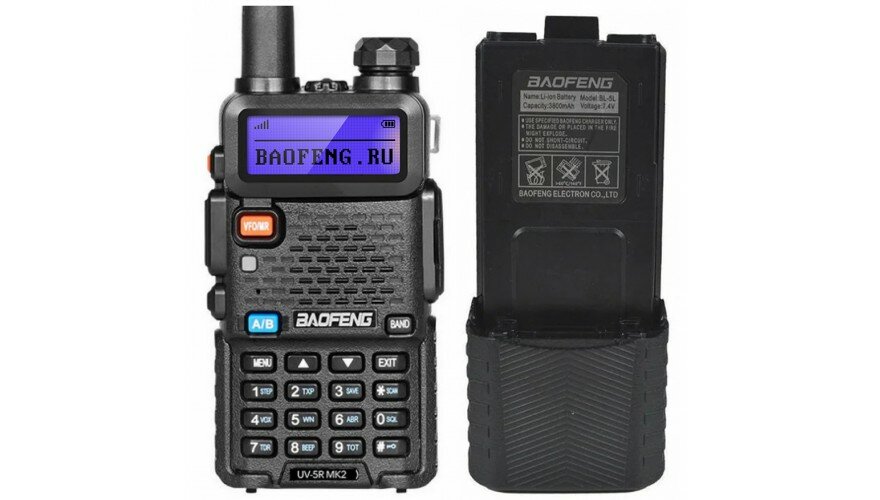 Рация Baofeng UV-5R (дополнительный аккумулятор 3800mAh)