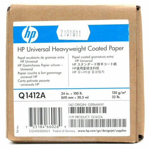Q1412A HP Особоплотная универсальная бумага с покрытием, 610мм x 30.5м, 120 г/м2