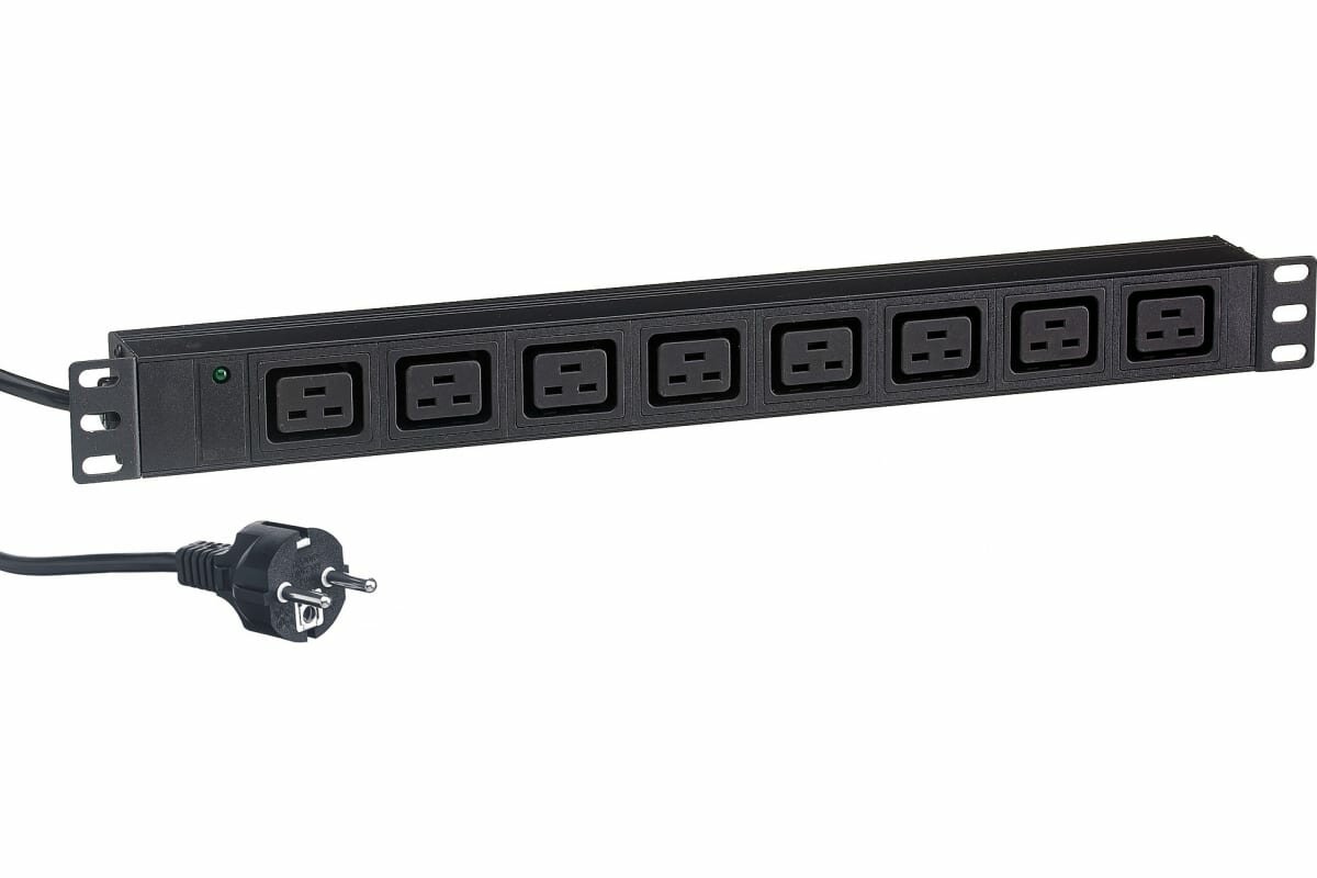 Exegate EX280873RUS Блок розеток ExeGate ServerPro PDU-19H015 Al-8C19-EU3, 19",1U,алюм, 8 IEC 320 C19, евровилка, 3м - фото №7