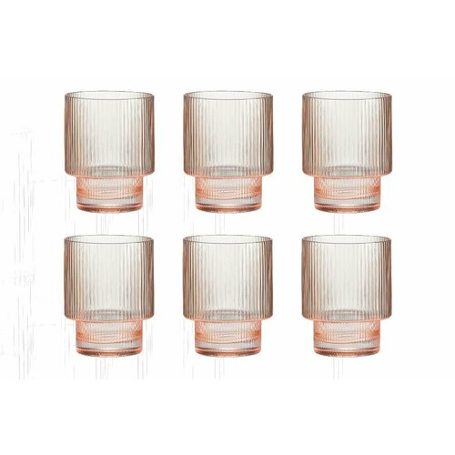 Набор стаканов для воды Modern Classic розовый 032 л 6 шт Pozzi Milano 1876 6338₽