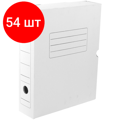 Комплект 54 шт, Короб архивный с клапаном OfficeSpace, микрогофрокартон, 75мм, белый, до 700л.